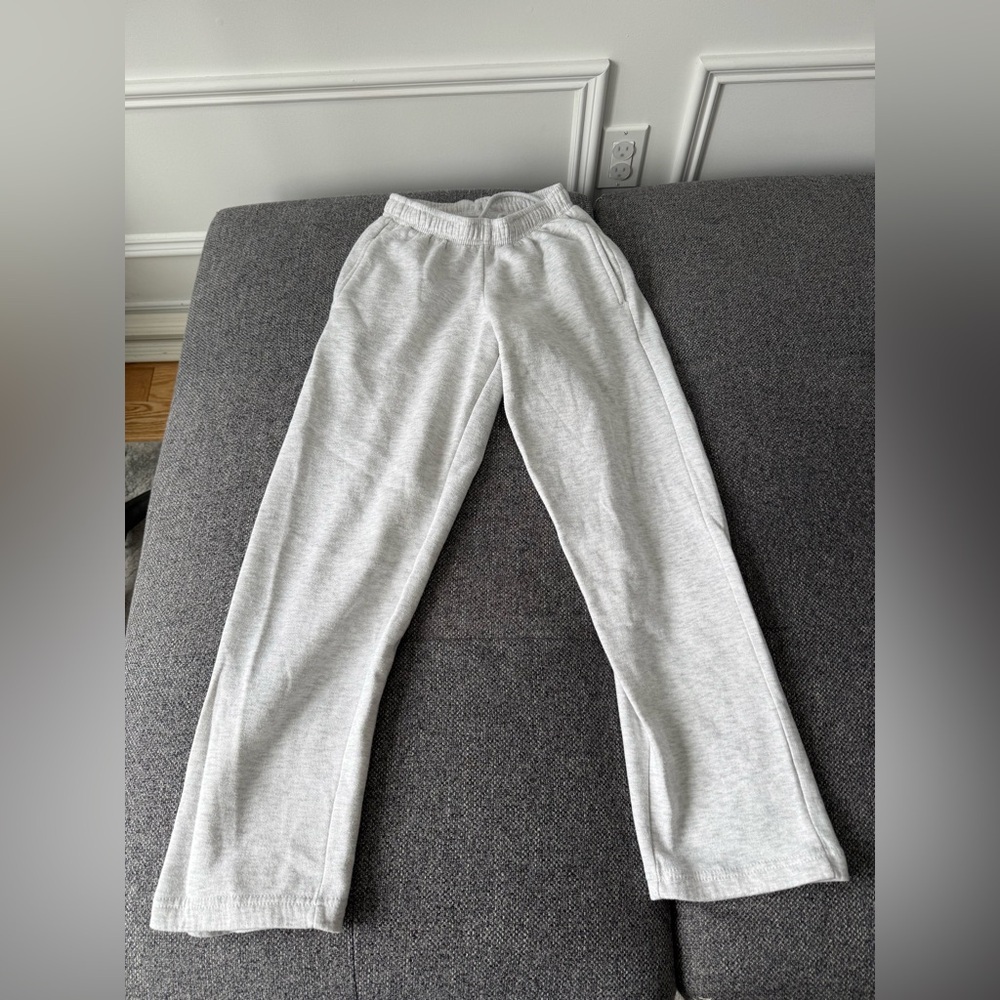 Light grey straight leg Sweatpants